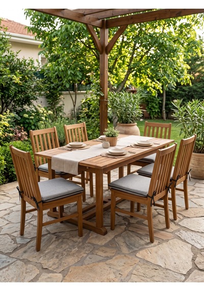 Bahçe Balkon Mutfak Kreş Sandalye Minderi Fermuarlı 40x40 6 Adet Düz Açık Yeşil 5 Cm Gri Sünger