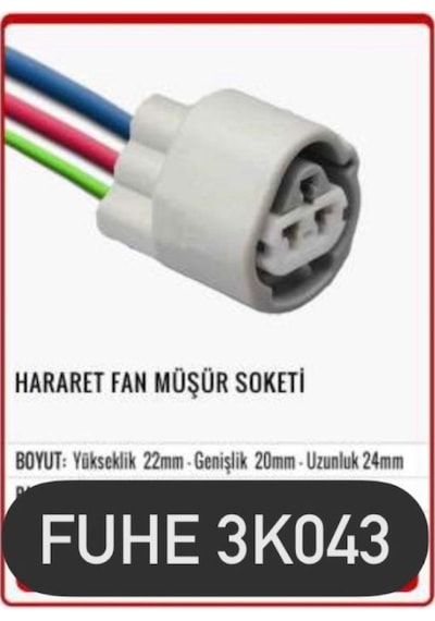 Fhe 3k043 3 Pin Oto Elektrik Tesisat Soketi