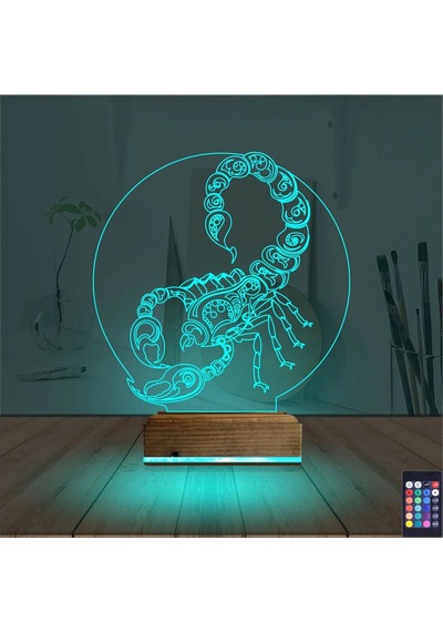 Luvivia Akrep Burcu 3d Lamba - Masa Gece Lambası Şeffaf