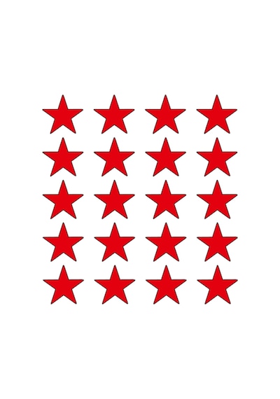 Cg Kırmızı Yıldız Sakal Şeridi Sticker