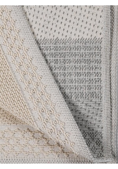 Naturel Pamuklu Kilim Yıkanabilir Banyo Paspası Seti 2'li Klozet Takımı 60x100-50x60cm 7021 Bej Diğer