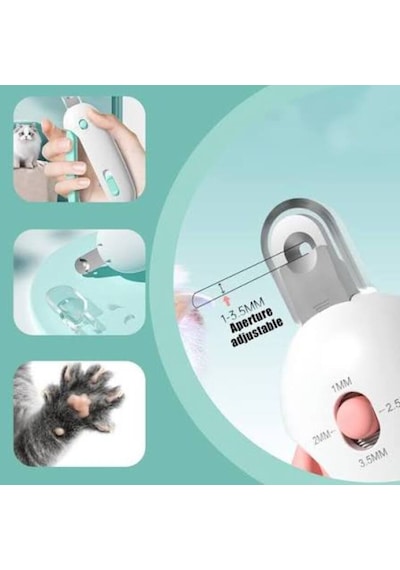 Muhtelif Törpülü Hazneli Ayarlanabilir 1-3,5 Mm Kademeli Kedi & Köpek Tırnak Makası
