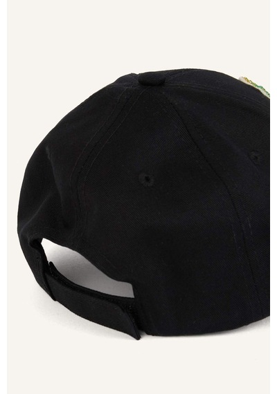 Defacto Meyve Desenli Pamuklu Siyah Cap Şapka Kız Çocuk H4532a826smbk27 Siyah-bk27