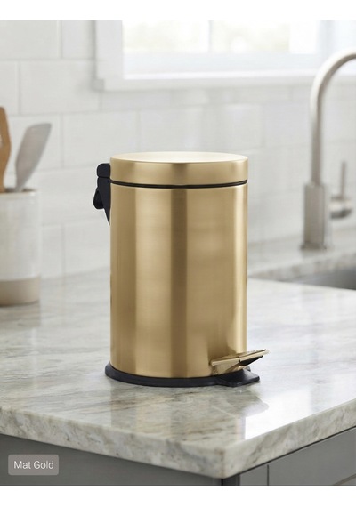 Mutfak /banyo Pedallı Çöp Kovası 5 Lt Mat Gold