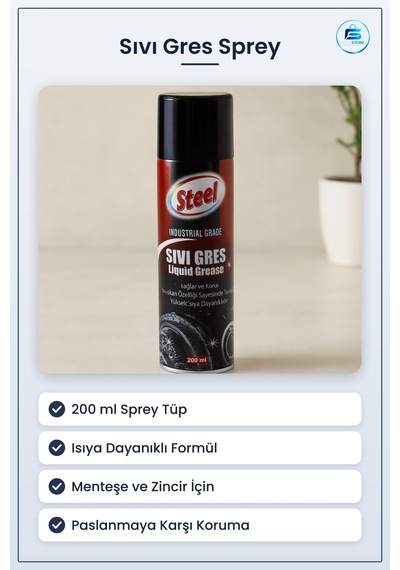 Sıvı Gres Sprey 200 Ml Isıya Dayanıklı Koruyucu Genel Bakım Sprey