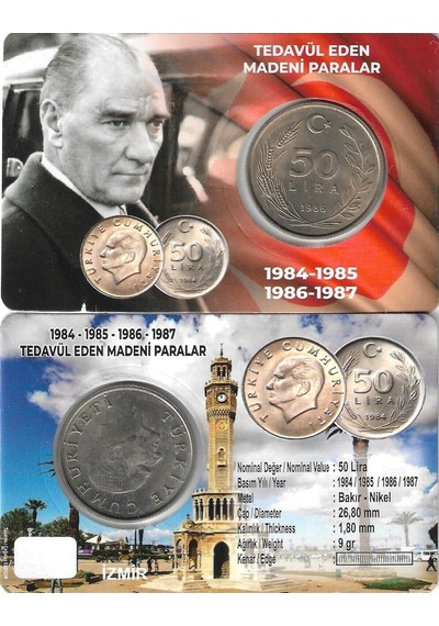1986 Yılı 50 Lira Özel Açıklamalı Kitinde Çil