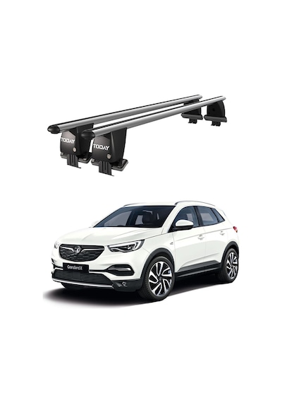 Royal Opel Grandland X 2017 Ve Sonrası Uyumlu Gri Ara Atkı Port Bagaj Tavan Barı