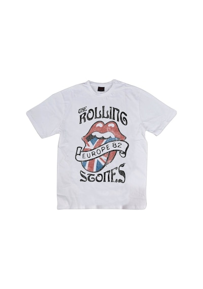 Stoned&Fame The Rolling Stones Baskılı T-shirt Beyaz