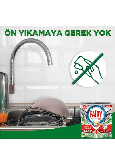 Fairy Platinum Plus Limon Kokulu 22 Yıkama Bulaşık Makinesi Deterjanı Tableti - Kapsülü