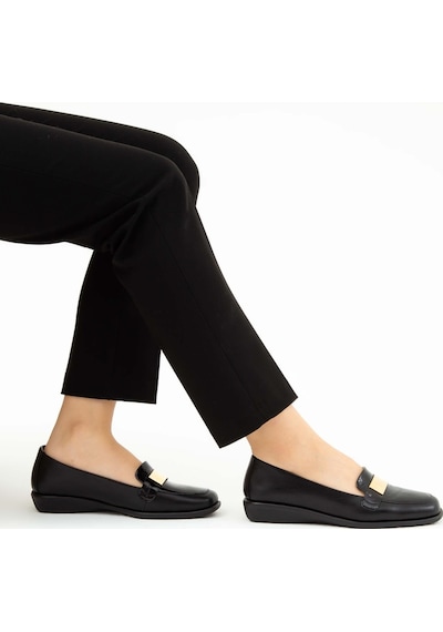 Relax Anatomic Kadın Hakiki Deri Siyah Comfort Ayakkabı 611 E2252 Bn Ayk Y19 Black/vernıce Black Siyah