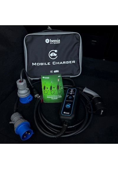 Bemis Mono Mobile Elektrikli Araç Taşınabilir Şarj Cihazı 3,7 - 7,4 Kw - 5 Metre - Çanta  3,7 - 7,4 Kw