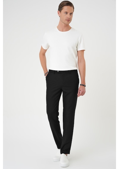 Efor Comfort Fit Beli Lastikli Dokulu Siyah Jogger Pantolon P 1186 Siyah