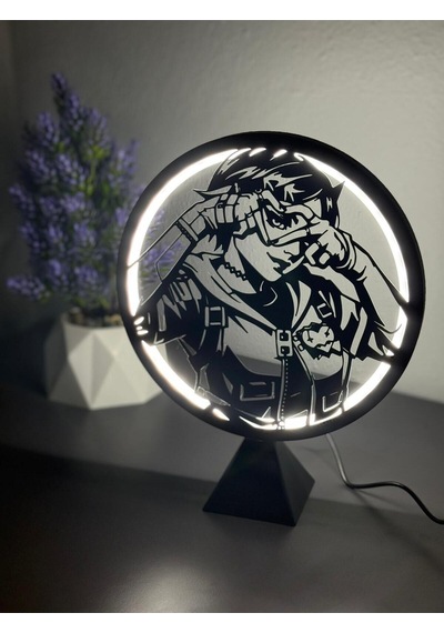 Valorant Clove Halka Led Işıklı Masa Gece Lambası Gamer Oyun Odası Dekor Hediye Adaptör Dahil Siyah