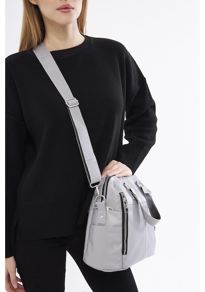 Derinss Leather Derinss Dkb0049 Hakiki Deri Gri Kadın El Ve Omuz Çantası 001
