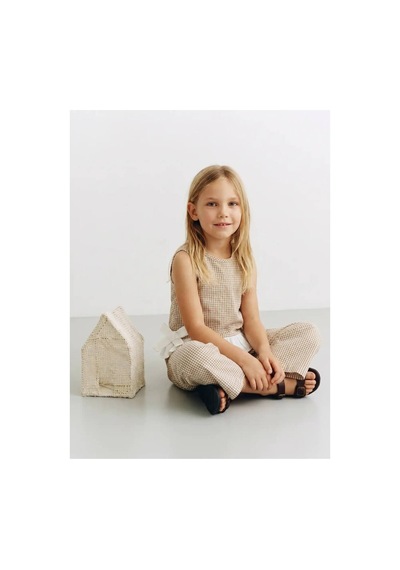 Poala Kids Paris Brown Kareli Takım Kahverengi