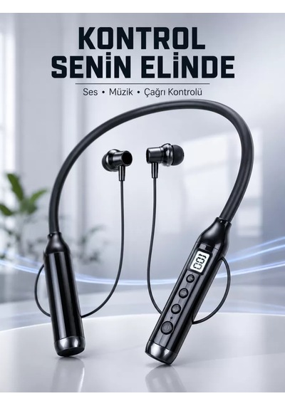 Uzun Kullanım Süreli Bluetooth Kulaklık Boyun Bantlı Mikrofonlu 600 Saat Müzik Süreli Ses Ve Çağrı K