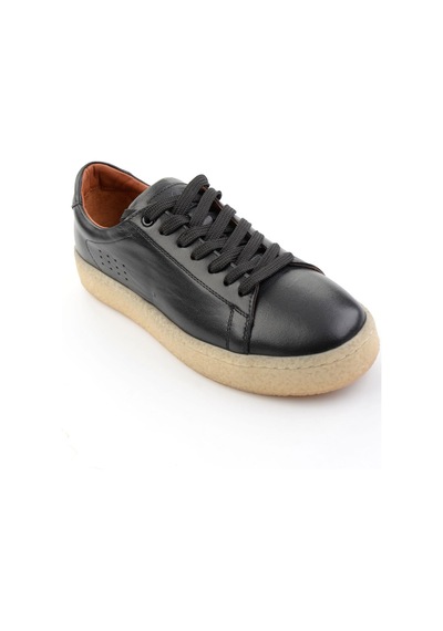 Bambi Siyah Hakiki Deri Erkek Sneaker E01396009903