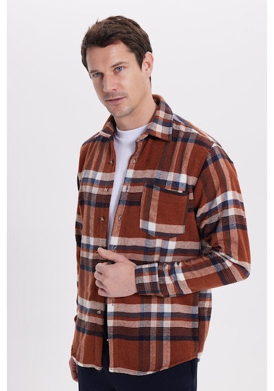 Tudors Erkek Regular Fit Rahat Kesim Kışlık Kareli Oduncu Gömlek-42112 Kahverengi Tudors Erkek Regular Fit Rahat Kesim Kışlık Kareli Oduncu Gömlek-42112 Kahverengi