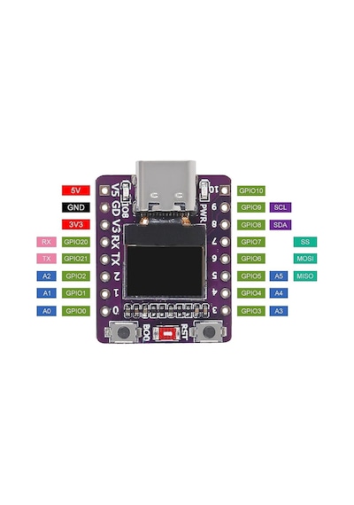 Esp32-c3 0.42 İnç Oled Wifi Bluetooth 5 Usb Type-c Geliştirme Kartı