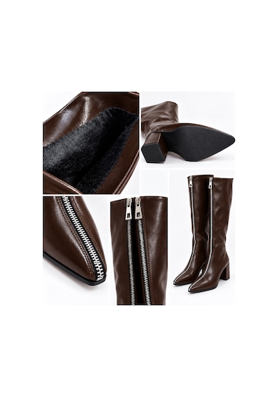 Dabab Shoes Erıca Kadın Acı Kahve Kırışık Rugan Cilt Sivri Burun Önden Fermuarlı Geniş Baldır 6 Cm Kalın Topuklu Uzun Çizme Kahverengi Dabab Shoes Erıca Kadın Acı Kahve Kırışık Rugan Cilt Sivri Burun Önden Fermuarlı Geniş Baldır 6 Cm Kalın Topuklu Uzun Çizme Kahverengi