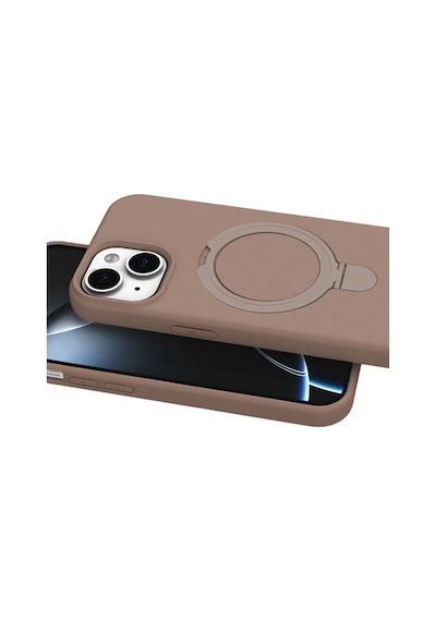 Apple iPhone Uyumlu 15 Regal Magsafe Standlı Kapak - Çöl Titanyum İtdark50111