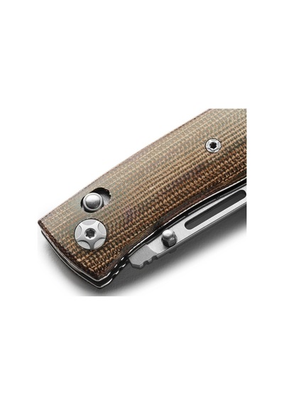 Lionsteel Nini Natural Canvas - Full Handle Kamp Çakı Kahverengi