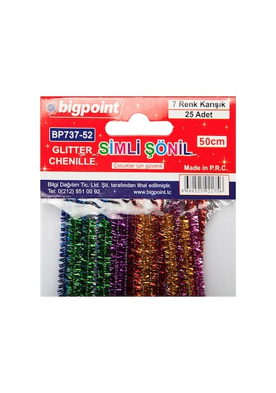 Bigpoint Simli Şönil 50 Cm 7 Renk / 25'li Poşet X 3 Poşet