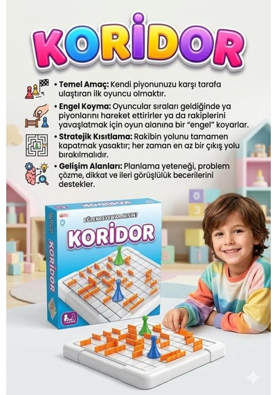 Koridor Zeka Ve Strateji Oyunu - Mantıksal Düşünme Becerisi Geliştirici