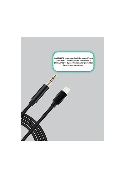 Lightning Girişli Cihazlar İçin 3.5mm Aux Ses Kablo Dönüştürücü 1m - Hs08379305-4422 Renkli