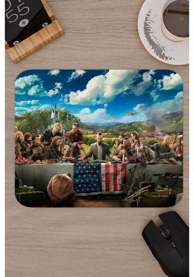 Far Cry Kaymaz Dikişli Kauçuk Oyuncu Mousepad V1 - 22x18 Gaming Mouse Pad Fare Altlığı