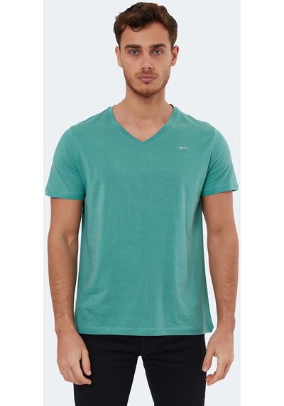 Slazenger RIVALDO Erkek V Yaka Yeşil Tişört