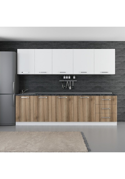 Minar 280 Cm Mutfak Dolabı Beyaz Dore 280-D2 Beyaz