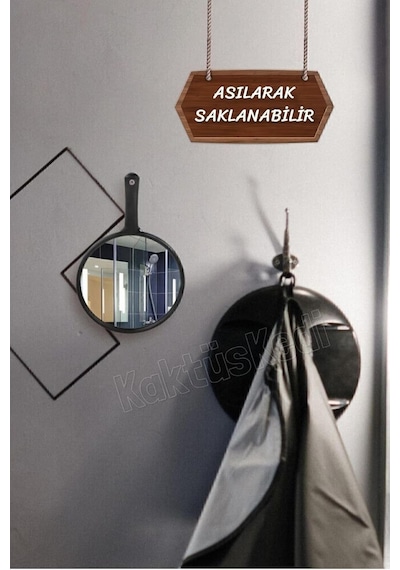 Profesyonel Yuvarlak El Ve Makyaj Aynası Siyah 25 X 25, 7480000717355