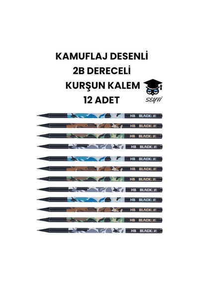 Kedi-köpek Desenli 2b Dereceli Kurşun Kalem 12 Adet Adel 12 Adet
