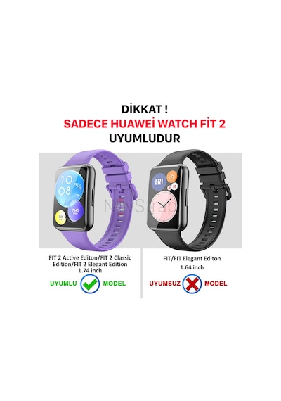 Huawei Watch Fit 2 Kordon Tam Uyumlu Silikon Kordon Kayış