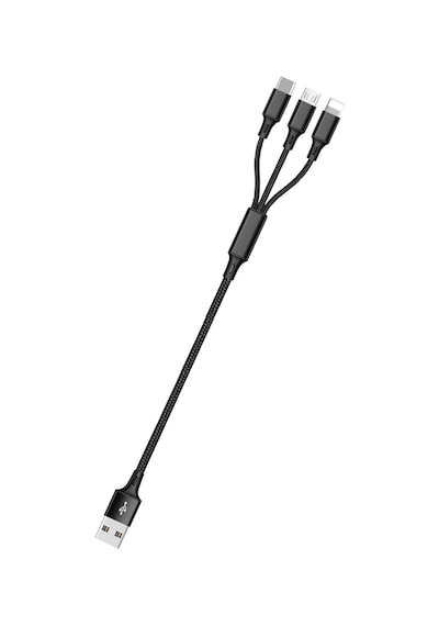 Çoklu Usb Şarj Kablosu 3'ü 1 Arada C Tipi Mikro Usb Bağlantı Noktası Portatif Hızlı Şarj Kablosu