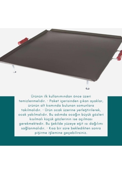 Firstwork Ocak Üstü Kare Sac Bazlama Börek Katmer Sacı