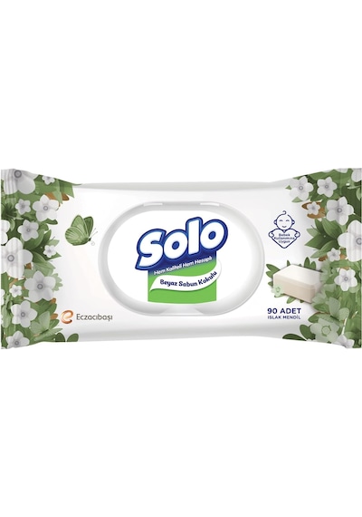 Solo Islak Havlu Beyaz Sabun Kokulu 90 Yaprak 10 Adet Bebek Kullanımına Uygun 10'lu Set