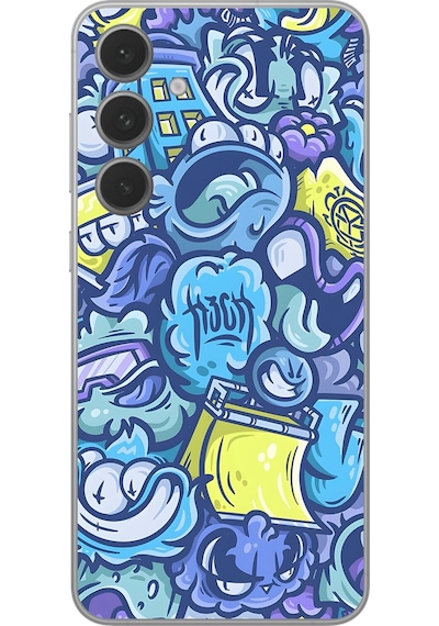 Samsung Galaxy S24+ Uyumlu Şeffaf Kılıf Graffiti 9 Tasarımlı
