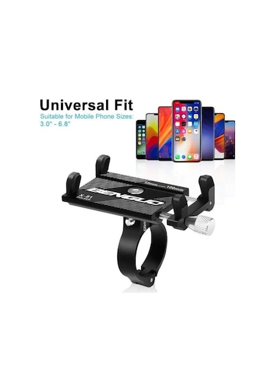 Forte Gt 2084-4 Ayarlı Alüminyum Alaşımlı Kauçuk Bisiklet Gidon Telefon Tutacağı