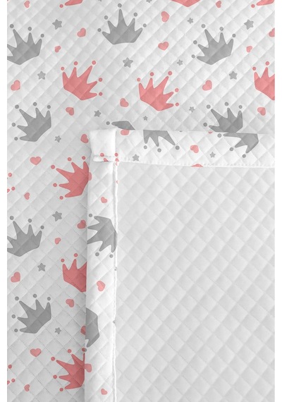 Evimde Bambaşka Pembe Taçlı Kız Çocuk Pike Takımı - Gri Yıldız Kalpli Bebek Odası Mevsimlik Yatak Örtüsü-160x220 CM Evimde Bambaşka Pembe Taçlı Kız Çocuk Pike Takımı - Gri Yıldız Kalpli Bebek Odası Mevsimlik Yatak Örtüsü-160x220 CM
