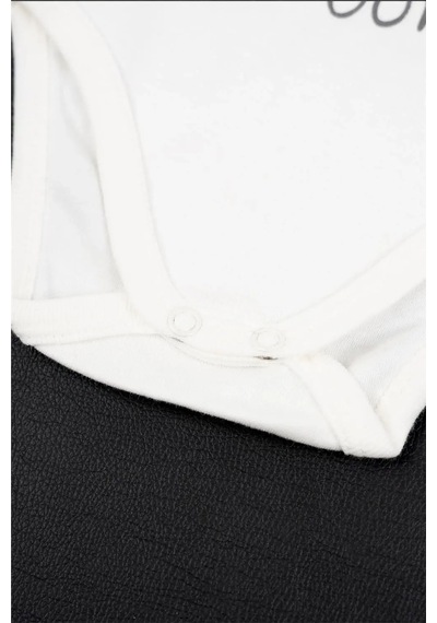 Adisia Unisex Bebek Beyaz Gülen Ay Alttan Çıtçıtlı Zıbın Beyaz