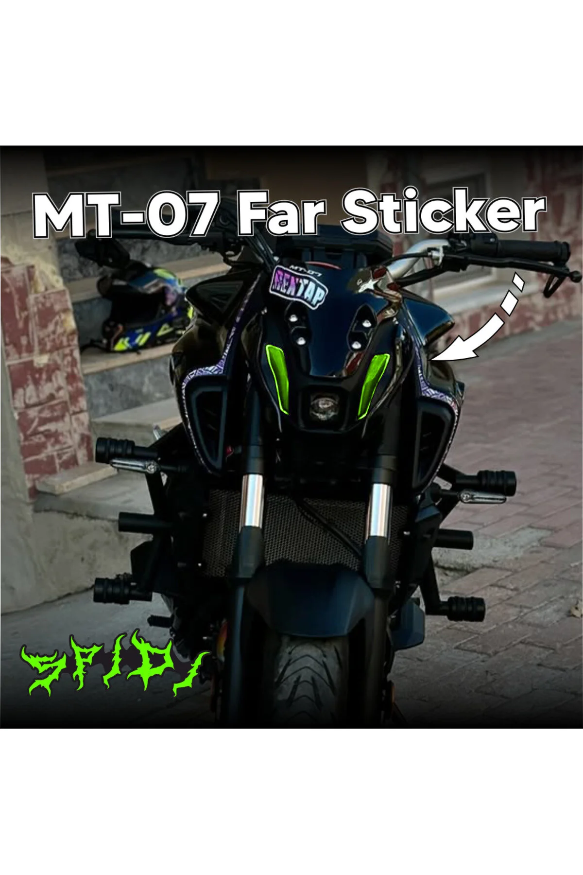 Mt-07 Neon Yeşil Far Sticker