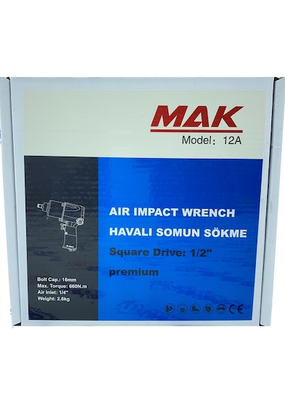 Mak 12A 1/2 Havalı Somun Sökme Tabancası