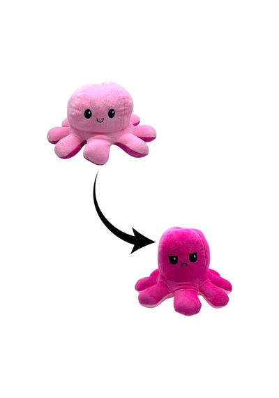 Renk Değiştiren Oyuncak Peluş Ahtopot Açık Pembe Kapalı Pembe Çok Renkli