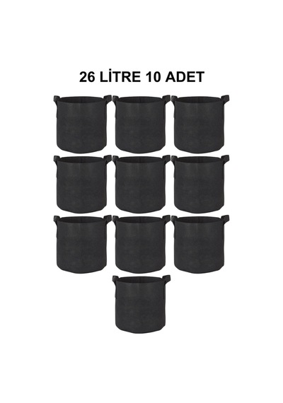 Grow Wizard Kumaş Saksı Pot 26 Litre 10 Adet