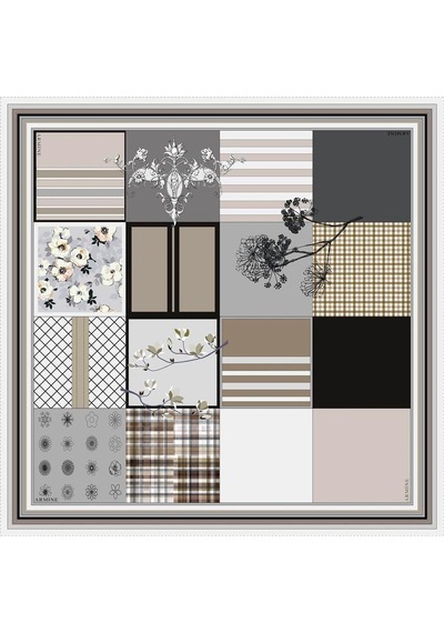 Armine İpek Eşarp Nostalji - 8303-34 Twill - 8128-21