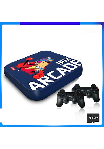 Ps1/psp/n64 Retro Oyun Konsolu 4k Hd Destekli Mavi Renk