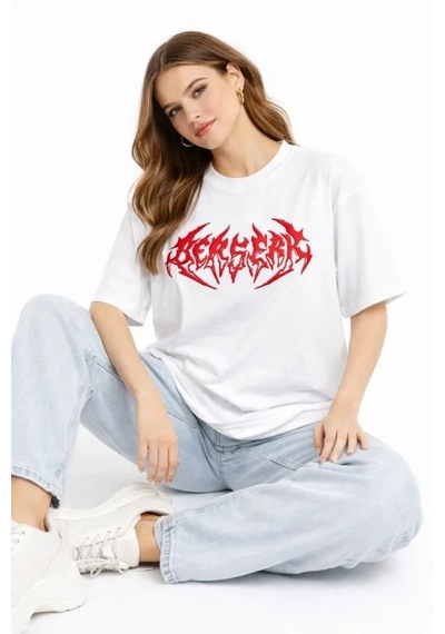 De'charme Baskılı T-shirt Yazlık Kısa Kol Bisiklet Yaka Rahat Kalıp Tişört - Beyaz