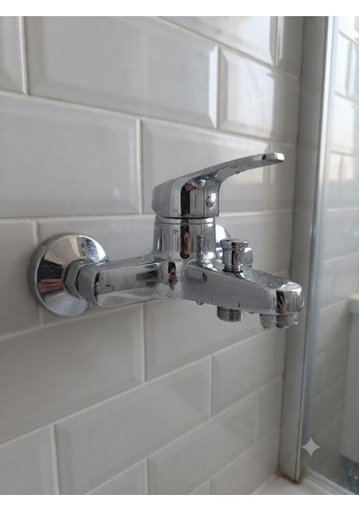 Emir Yapı Krom Kaplama Banyo Bataryası Duş Bataryası Su Armatürü Montaj Seti Dahil Su Tasarruflu